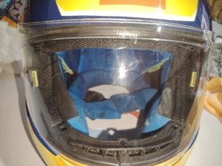 Casco MT Helmets Azul y Amarillo