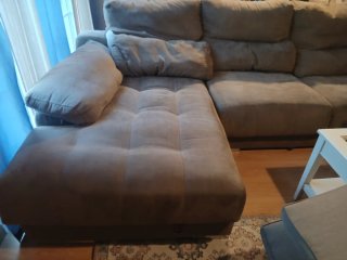 Sofá modular beige de tela