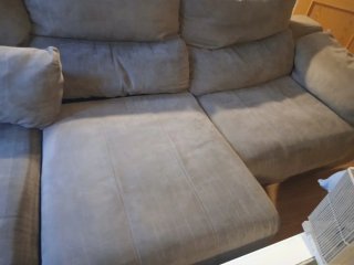Sofá modular beige de tela