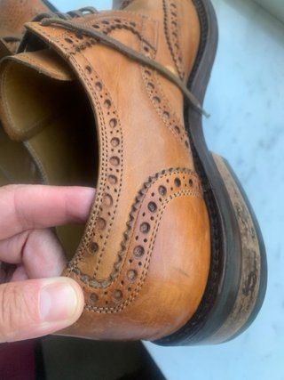 Scarpe eleganti brogue in vera pelle color cuoio
