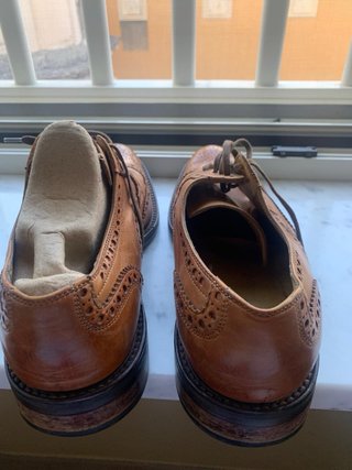 Scarpe eleganti brogue in vera pelle color cuoio