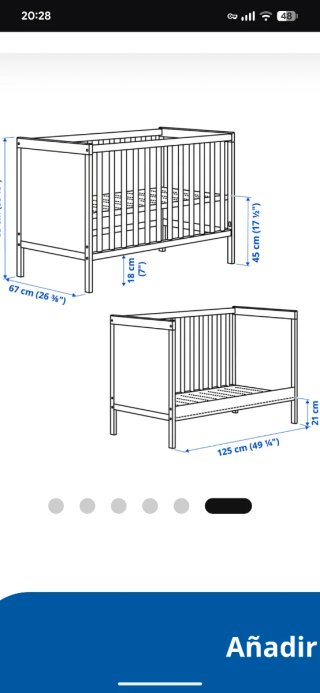 Cuna bebé Ikea + colchón viscoelástico