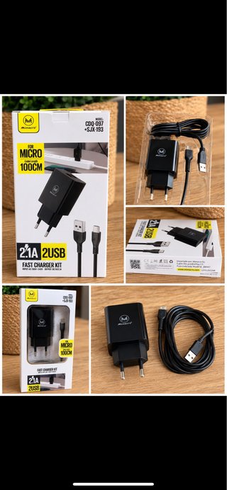 Cargador  carga rapida 2.1A 2USB 100CM