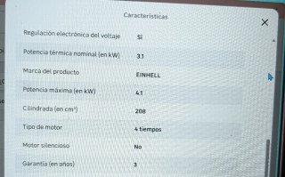 Generador Eléctrico Gasolina Einhell