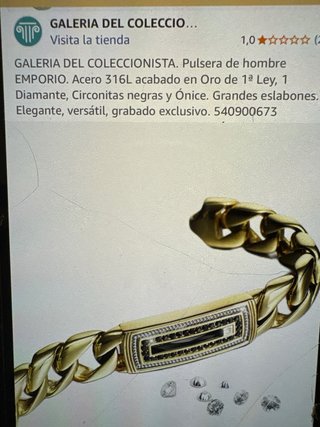 Pulsera Acero Hombre Diamante