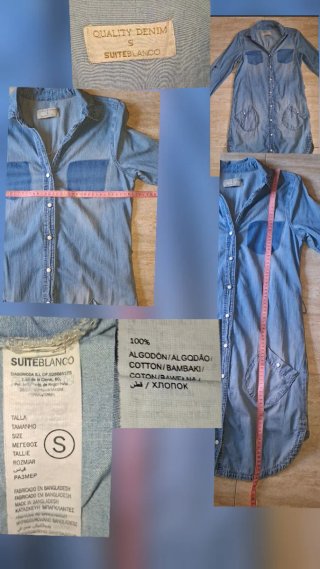 T36, SuiteBlanco, vestido camisero tejano