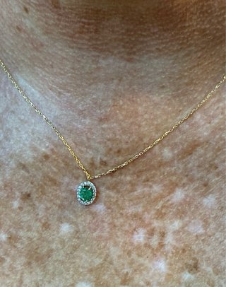 Colgante Oro 18k Esmeralda y Diamantes