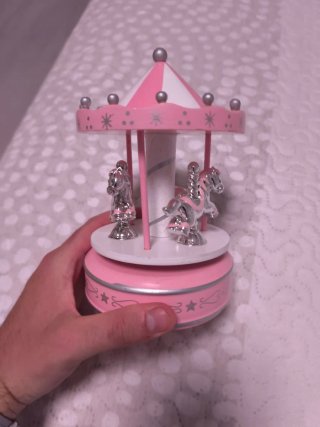 Carrusel musical infantil rosa