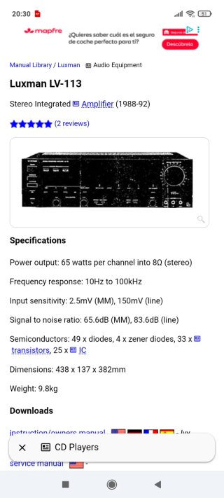 Amplificador Luxman LV-113 Negro