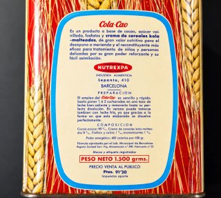 Scatola metallica vintage originale Cola-Cao con spighette