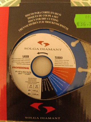 Disco corte Solga Diamant 115mm nuevo