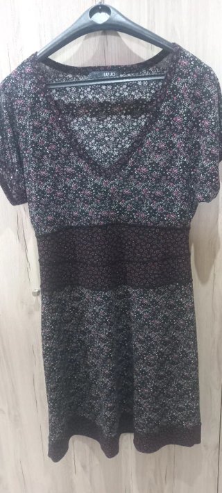 Liu Jo Vestito Floreale Nero e Rosa