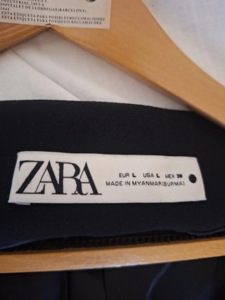 Chaleco Negro Mujer Zara Talla L