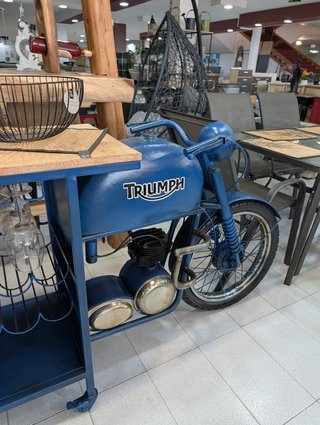 Mostrador Bar Moto Triumph Vintage Azul