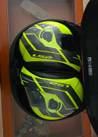 Pareja Cascos Moto LS2 Amarillo/Gris