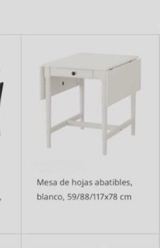 Mesa de comedor extensible blanca