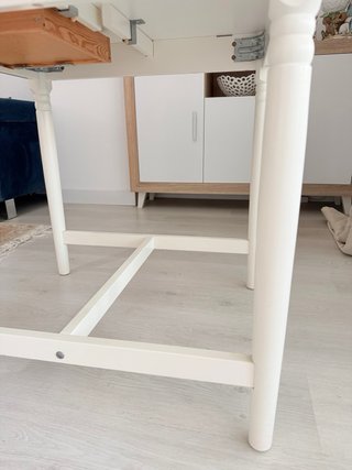 Mesa de comedor extensible blanca
