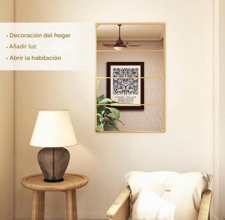 Espejo Rectangular Dorado con Marco Metálico