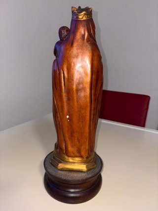 Virgen del Pilar Escayola Base Madera