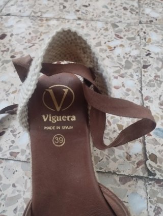 Sandalias cuña esparto lazo
