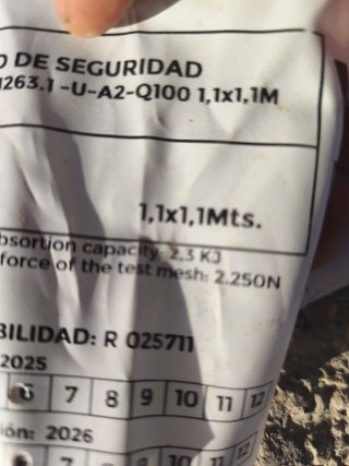 Lote 5 redes obra seguridad 1.1x1.1m