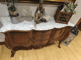 Mueble madera 3 cajones y 2 puertas mármol