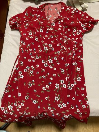 Vestido estampado floral rojo