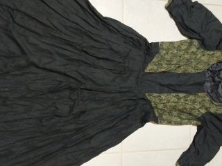 Abito vintage donna nero verde oliva