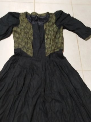 Abito vintage donna nero verde oliva
