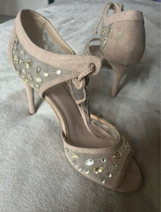 Sandalias New Look Talla 38 Beige/Oro