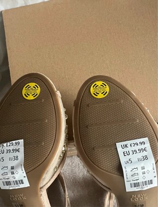 Sandalias New Look Talla 38 Beige/Oro