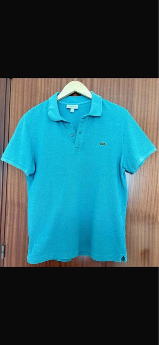 Polo Lacoste Azul Turquesa Talla M Slim Original
