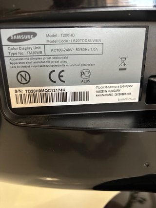 Monitor Samsung T200HD 20 Nero/Rosso