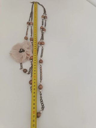 Collar Zara Vintage Flor Beige y Marrón