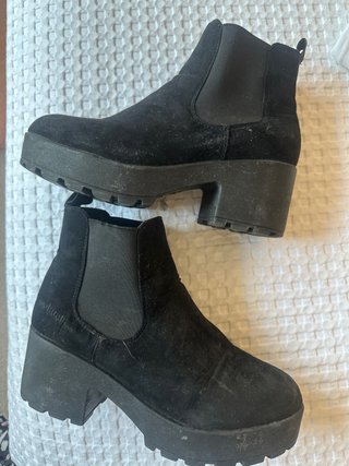 Botines ante negro plataforma tacón
