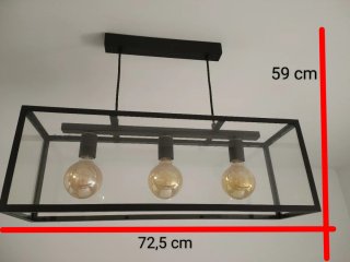 Lámpara colgante industrial cristal y metal