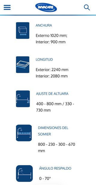Cama articulada eléctrica Invacare ED + colchón