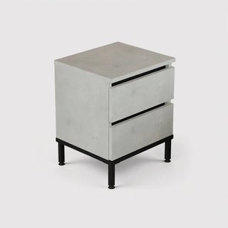 Sankaran - Comodino con 2 cassetti color grigio pietra