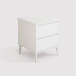 Hayl - Comodino bianco in stile moderno con 2 cassetti