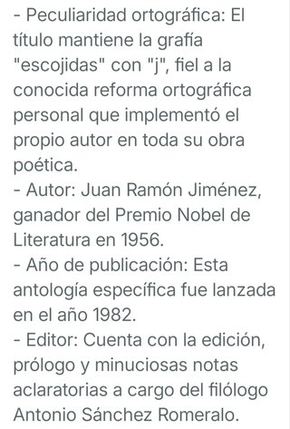 Libro: Poesías Últimas Escojidas (1918-1958).