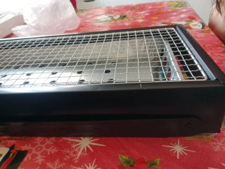 Barbacoa plegable metal negra