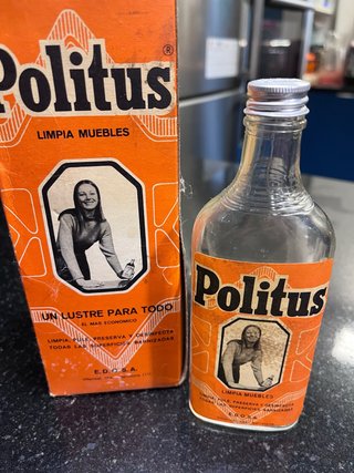 Botella Politus vintage con caja