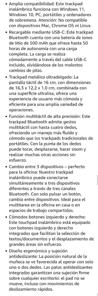 ProtoArc T1 Plus Trackpad Bluetooth Inalámbrico