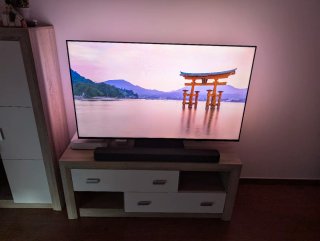 TV Philips 55" QLED + Barra Sony + Chromecast 4k