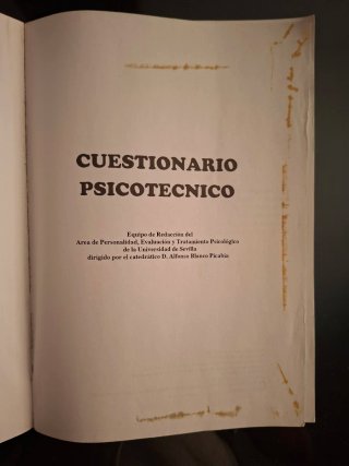 Cuestionario psicotécnico.