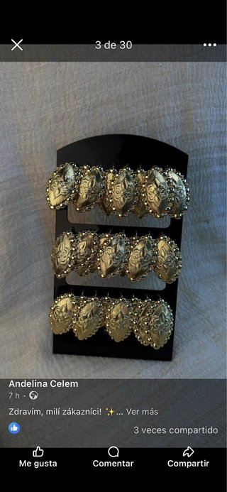 Lote de 12 broches dorados estilo vintage