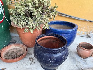 Maceteros antiguos de barro