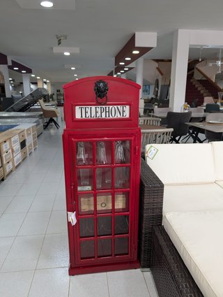 Vitrina Vintage Cabina Teléfono Roja