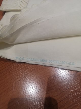 Juego Sábanas Viuda José Tolrá Crema 1.35