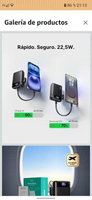 Power Bank INIU 20000mAh 22.5W Nero con ricarica rapida